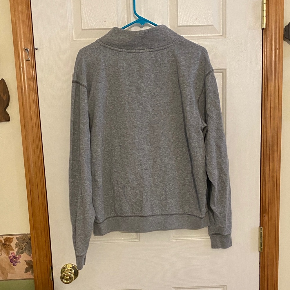 PINK Victoria's Secret Light Gray Quarter-Zip Pullover with Black Logo - Picture 5 of 5